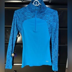 Under Armour Women’s 1/4 Zip Pullover, Cold Gear, XS, Blue